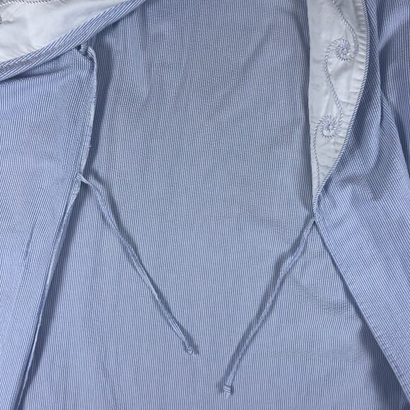 Vintage 90s Eileen West Stripe Cotton Robe S | Cottagecore Sleepwear USA Dress - Picture 9 of 11